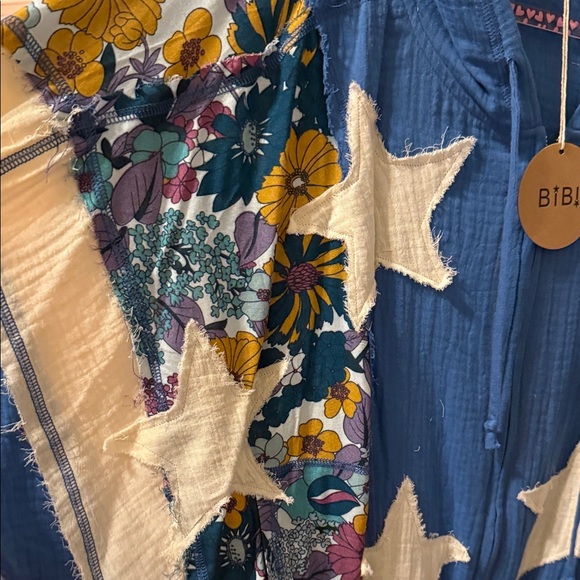 BiBi Royal Blue Star & Floral Patchwork Hoodie - Picture 2 of 6